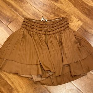 Gold colored mini skirt!
